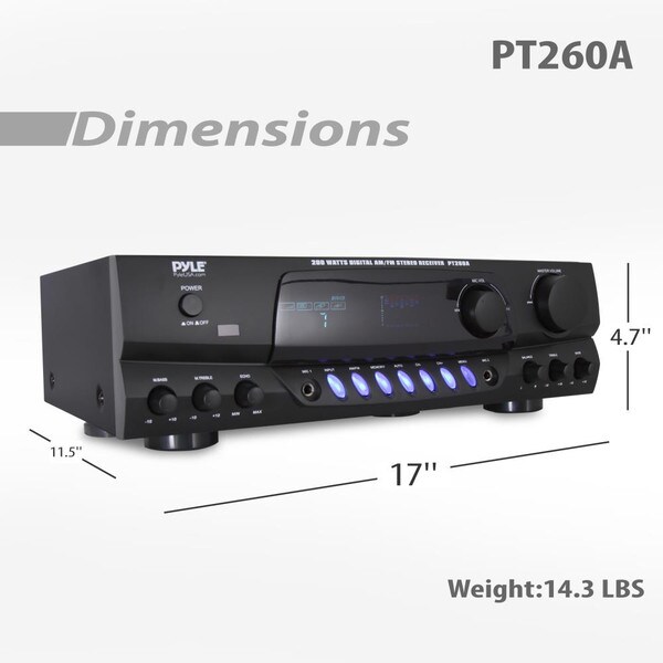 Main product image for Pyle PT260A 200 Watt Digital AM/FM Stereo Receiver 310-2556